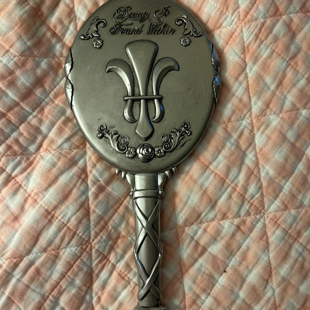 Disney Beauty and the Beast Pewter hand mirror NWOT